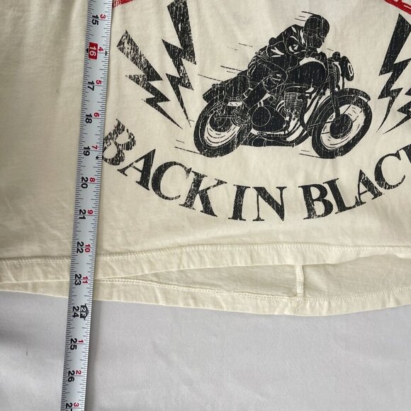 Recycled Karma AC/DC Hells Bells Back In Black Graphic Band Tee Crisscross‎ S - Picture 6 of 8